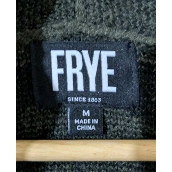 Frye Open Front Cardigan Sweater Womens Medium Aztec Southwestern Green Black Z - Picture 3 of 5